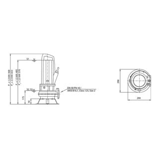 Wilo Abwassertauchmotorpumpe Rexa PRO-C05- 326A/21M015X523/O, 1,5 kW, 230 V, DN50
