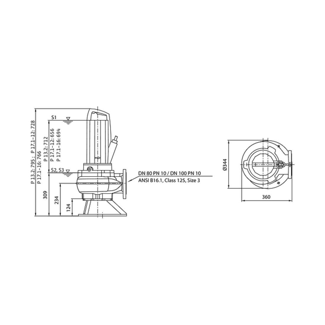 Wilo Abwassertauchmotorpumpe Rexa PRO-V08- 524A/40T035X540/O, 3,45 kW, 400 V