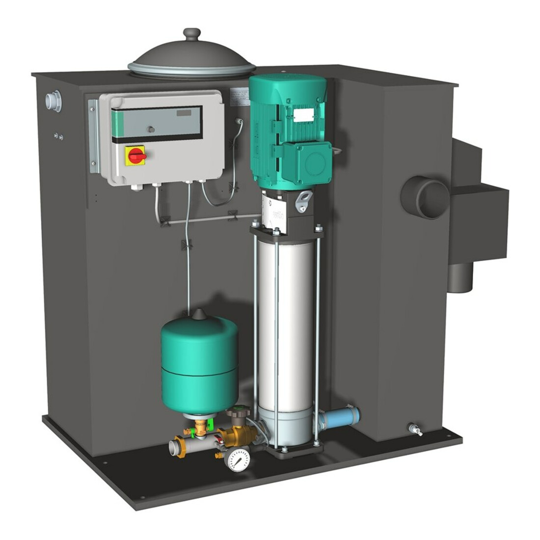 Wilo Einzelpumpenanlage Economy CO/T-1 Helix V 407/EC,G11/4/G11/4,1.1kW