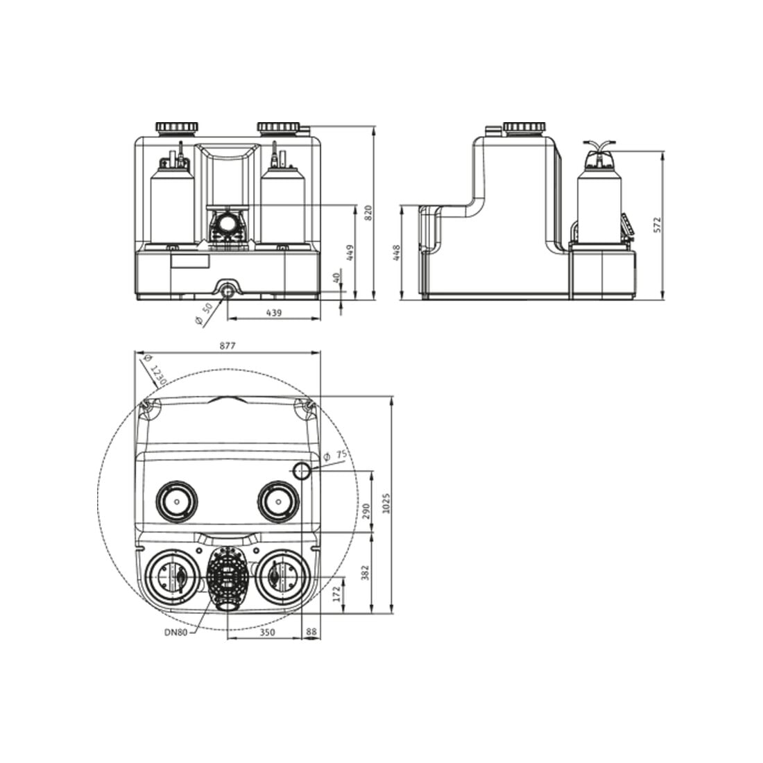Wilo Hebeanlage DrainLift SANI-XL16/M523/4C-CEE, S1, 230 V