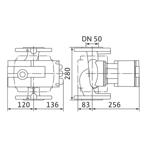 Wilo Hocheffizienzpumpe Stratos mit Flanschanschluss Typ 50/1-12, DN 50, 280 mm, PN 6/10