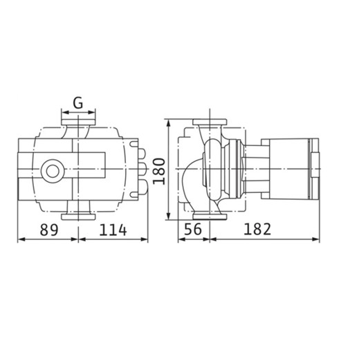 Wilo Hocheffizienzpumpe Stratos mit Verschraubungsanschluss Typ 25/1-6, Rp 1", 180 mm