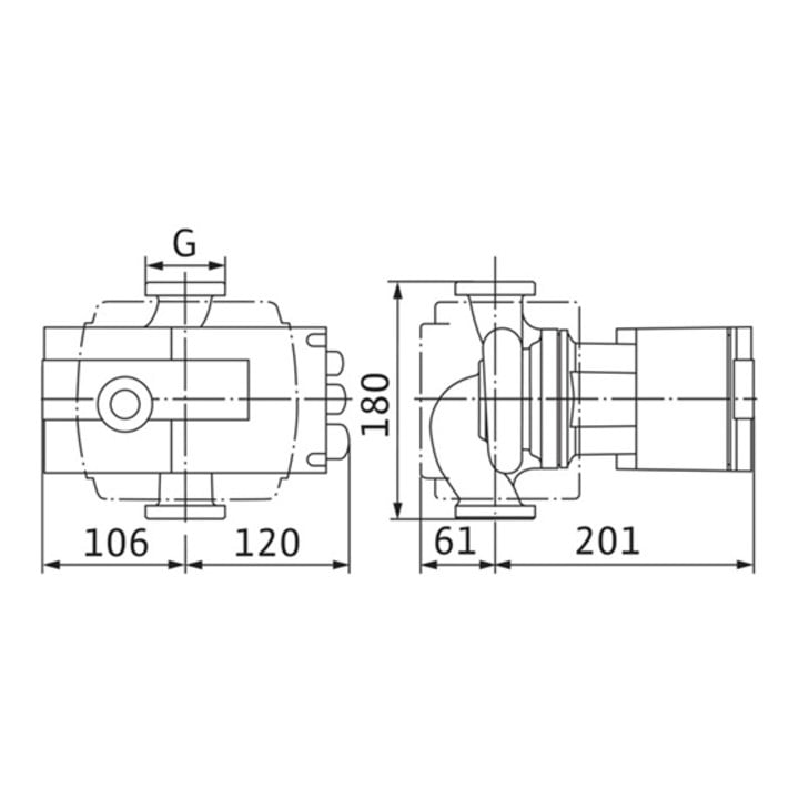 Wilo Hocheffizienzpumpe Stratos mit Verschraubungsanschluss Typ 30/1-12, Rp 1 1/4", 180 mm