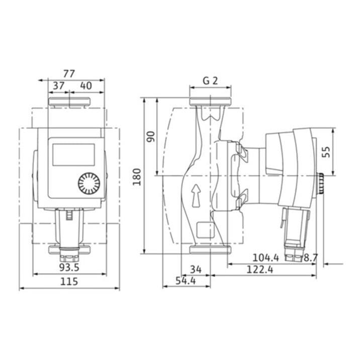 Wilo Hocheffizienzpumpe Stratos PICO plus 30/1-6, Rp 1 1/4", 180 mm
