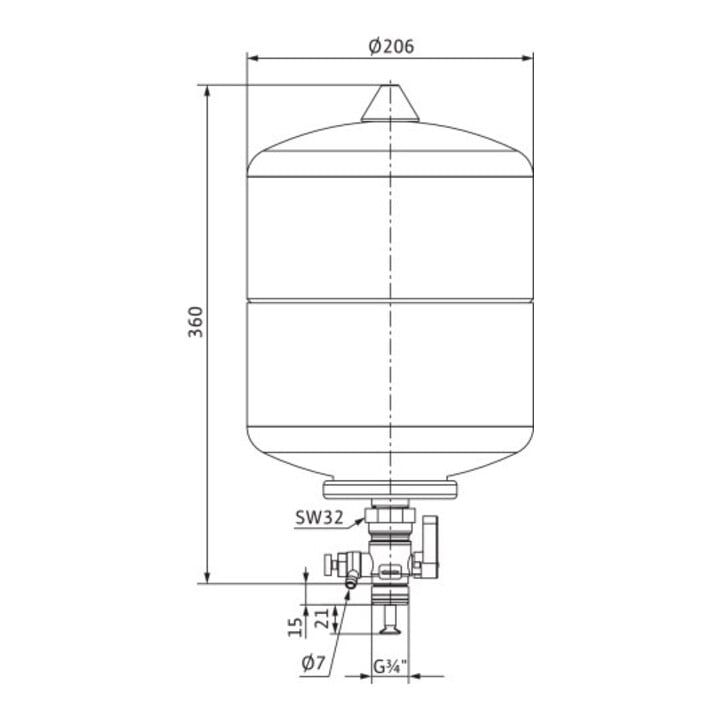 Wilo Membrandruckbehälter 3/4 PN 16 für Helix V und SiBoost