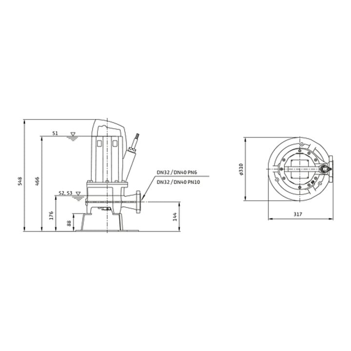 Wilo Pompe à découpage Rexa PRO-S03-112A/21T011X540/O, 1,1 kW, 400 V