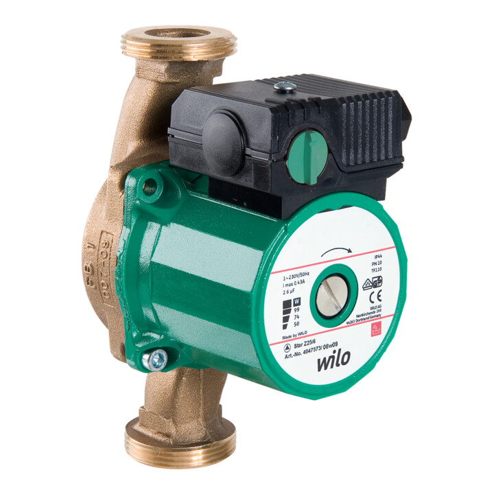 Wilo Pompe de circulation d'eau potable STAR Corps de pompe en laiton Z 25/2 EM