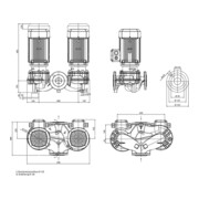 Wilo Pompe double standard à sec VeroTwin-DPL50/165-7,5/2-S1,DN50,7,5 kW-1