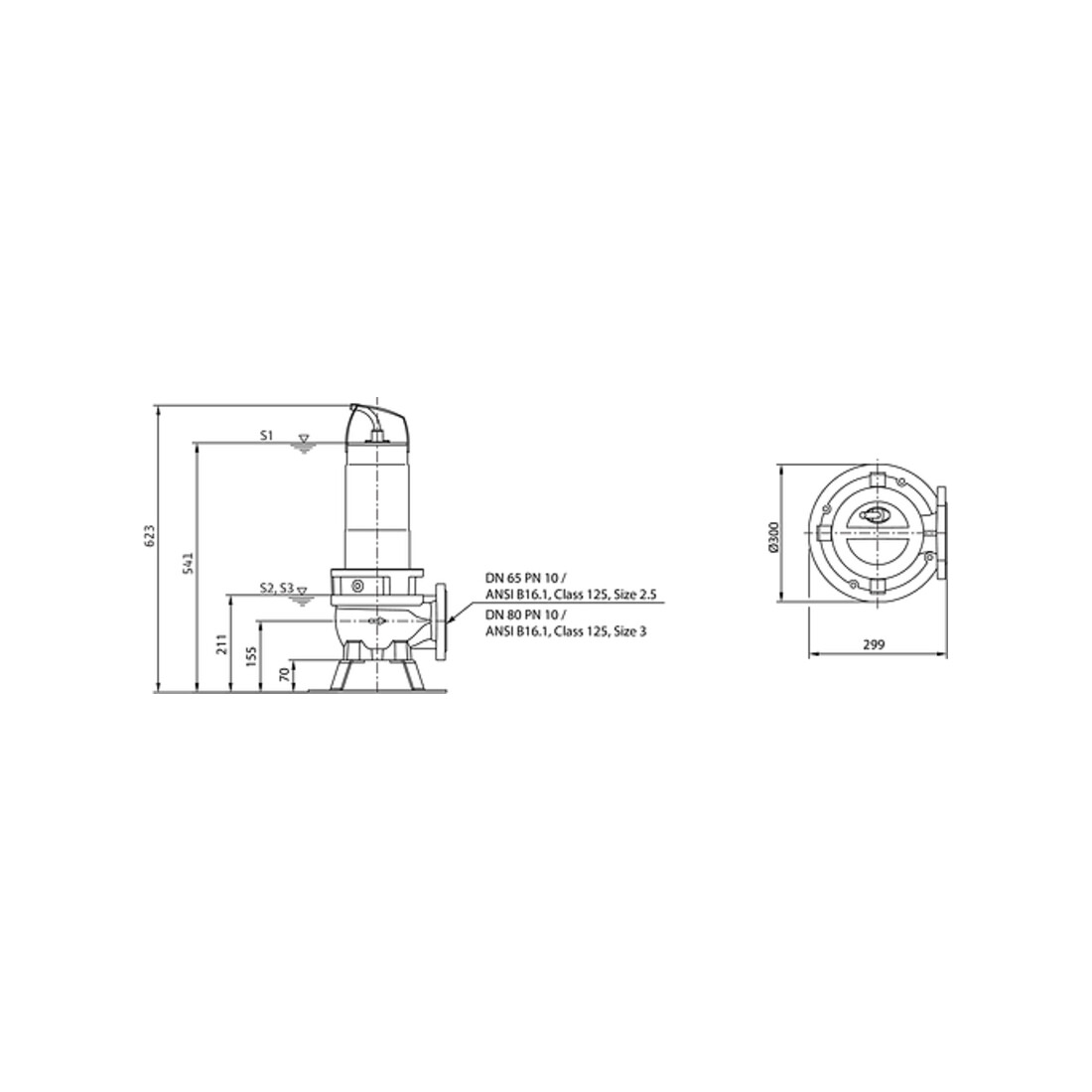 Wilo Pompe submersible eaux usées Rexa FIT-V06-212A/21M011-523/P, 1,1 kW, 230 V