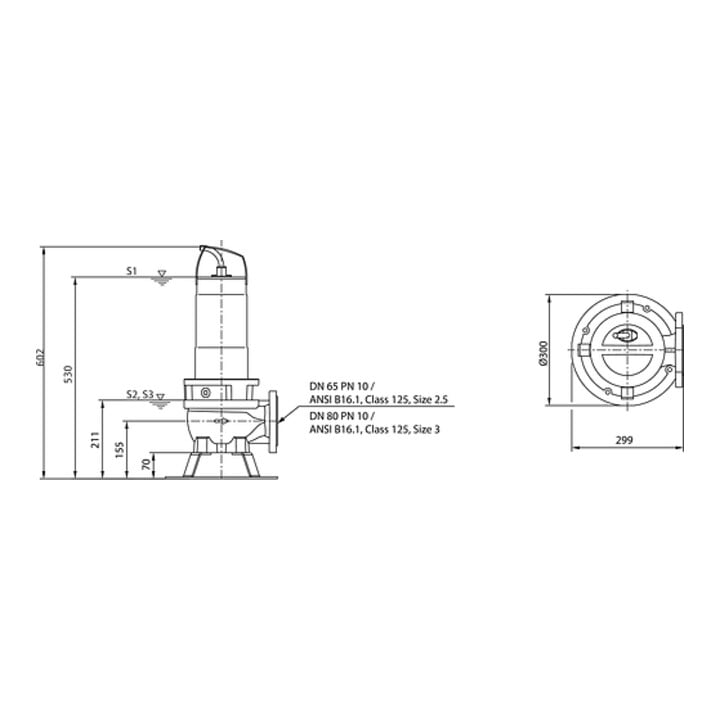 Wilo Pompe submersible eaux usées Rexa FIT-V06- 214A/21T015-540/A, 1,5 kW, 400 V