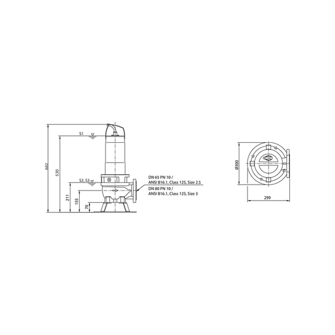 Wilo Pompe submersible eaux usées Rexa FIT-V06- 214A/21T015-540/A, 1,5 kW, 400 V