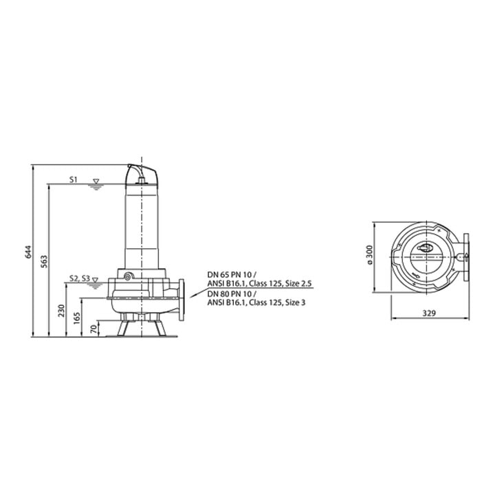 Wilo Pompe submersible eaux usées Rexa FIT-V06-623A/41T015-540/O, 1,5 kW, 400 V