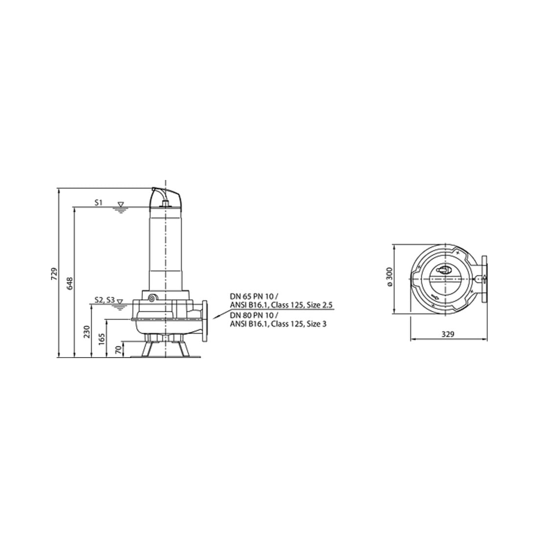 Wilo Pompe submersible eaux usées Rexa FIT-V06-625A/40M015-523/P, 1,5 kW, 230 V