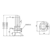 Wilo Pompe submersible eaux usées Rexa PRO-C08- 412A/21T011X540/O, DN80, 1,1 kW, 400 V-1