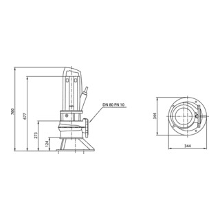 Wilo Pompe submersible eaux usées Rexa PRO-C08- 434A/21T039X540/O, DN80, 3,9 kW, 400 V