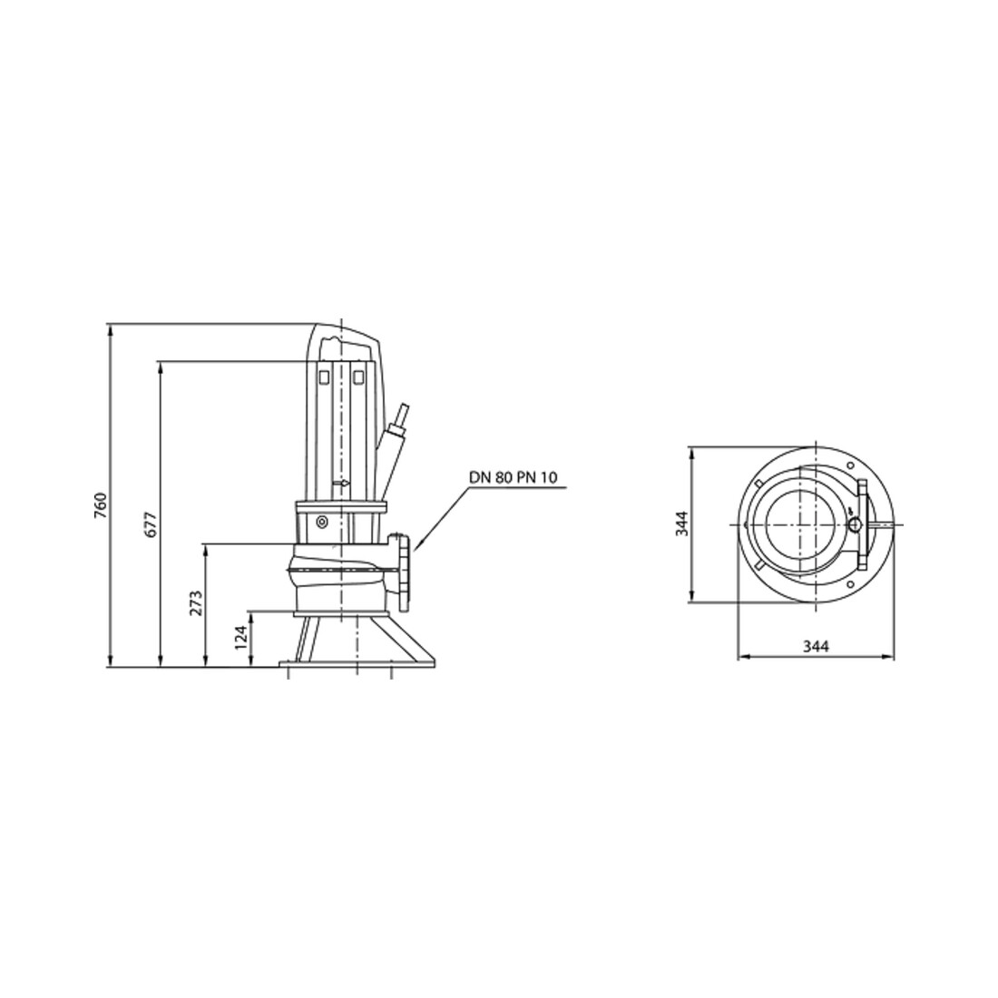 Wilo Pompe submersible eaux usées Rexa PRO-C08-435A/21T039X540/O, DN80, 3,9 kW, 400 V