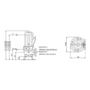 Wilo Pompe submersible eaux usées Rexa PRO-V06- 214A/21M015X523/O, 1,5 kW, 230V, DN65/80-4