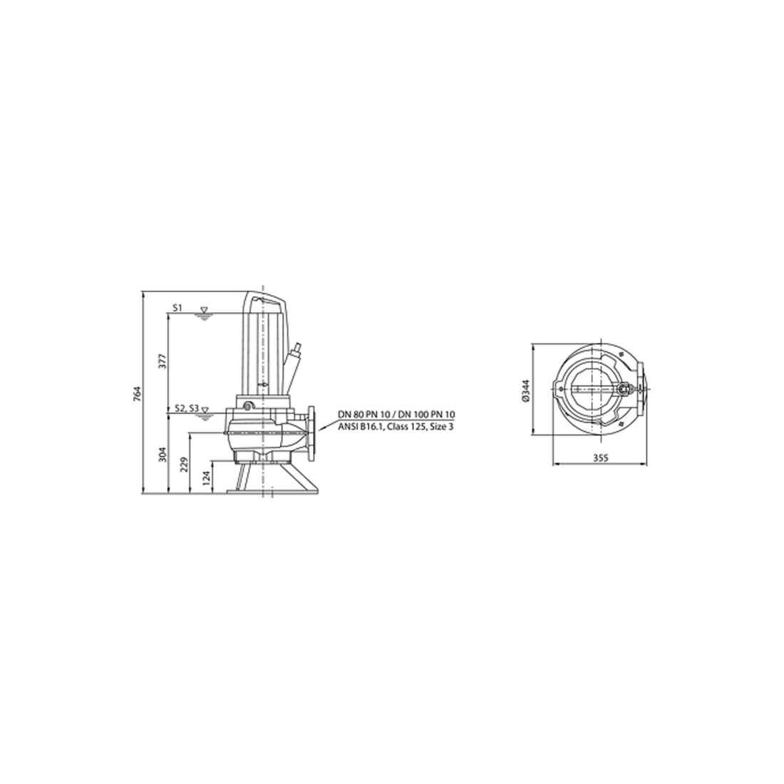 Wilo Pompe submersible eaux usées Rexa PRO-V08-426A/41T015X540/O, 1,5 kW, 400 V