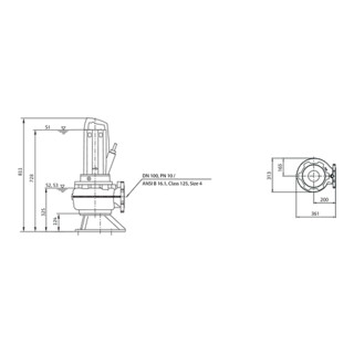 Wilo Pompe submersible eaux usées Rexa PRO-V10- 424A/41T025X540/O, 2,5 kW, 400 V, DN100