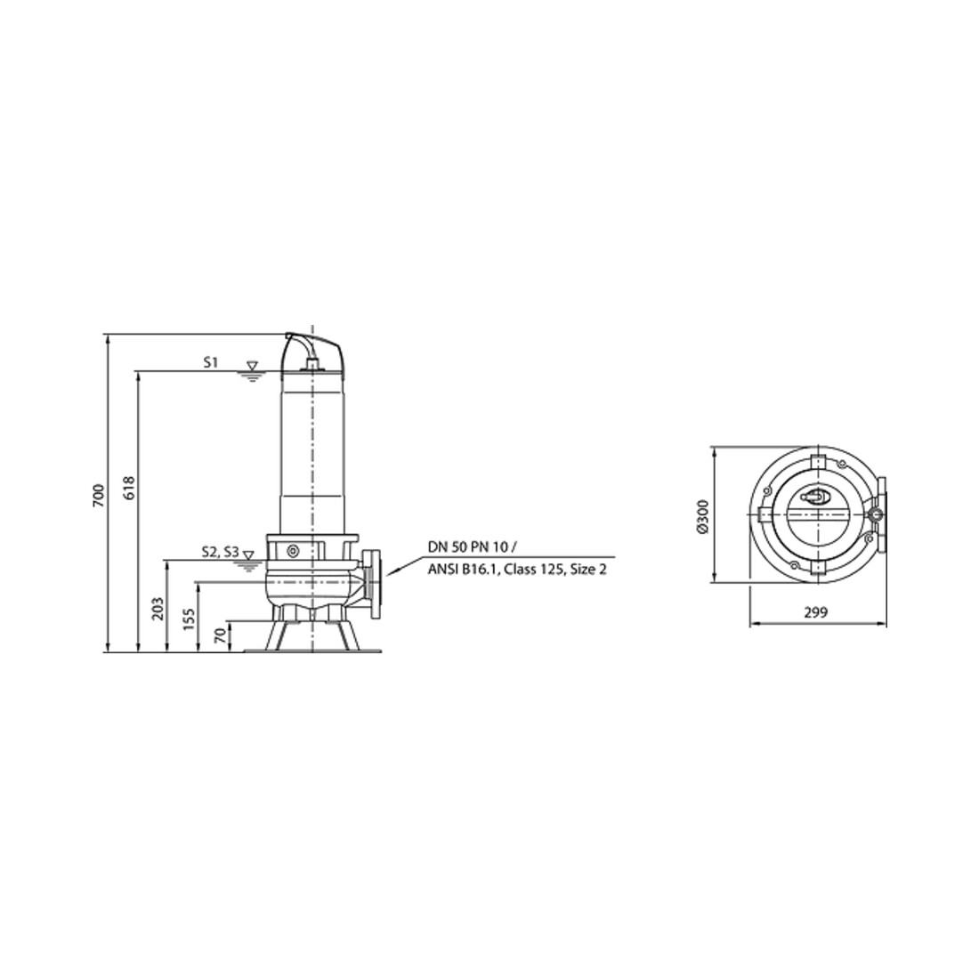 Wilo Pompe submersible pour eaux usées Rexa FIT-V05- 226A/21T039-540/O, 3,9 kW, 400 V, DN50