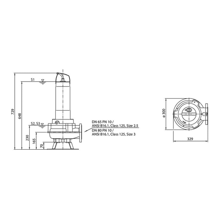 Wilo Pompe submersible pour eaux usées Rexa FIT-V06-623A/40M015-523/P, 1,5 kW, 230 V