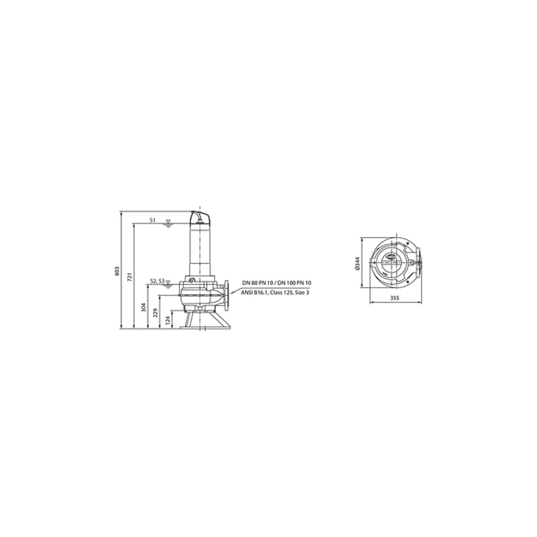 Wilo Pompe submersible pour eaux usées Rexa FIT-V08- 428A/41T025-540/O, 2,5 kW, 400 V