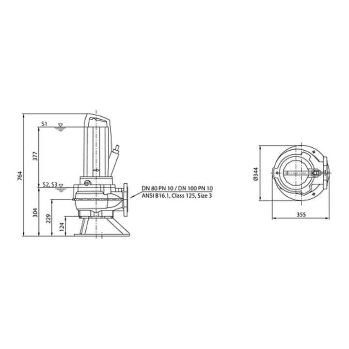 Wilo Pompe submersible pour eaux usées Rexa PRO-V08-424A/41T011X540/O, 1,1 kW, 400 V