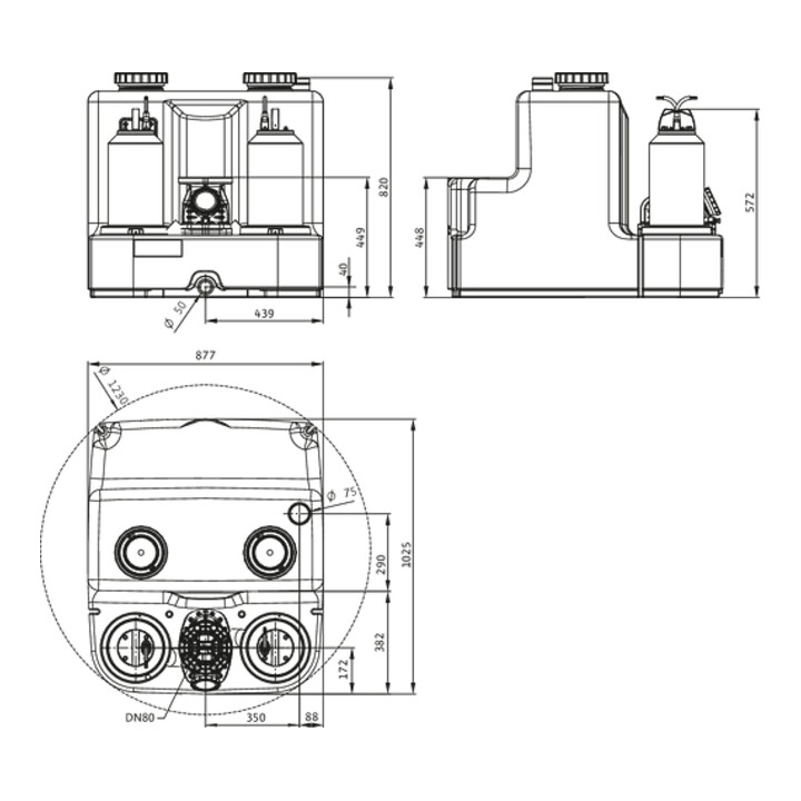 Wilo Station de relevage DrainLift SANI-XL16/T540/4C-CEE, S1, 400 V