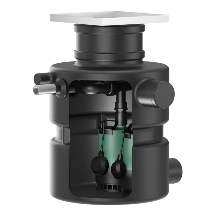 Wilo Station de relevage eaux usées DrainLift Box 32/11HD DS, encastrée, avec PU et coffret de commande