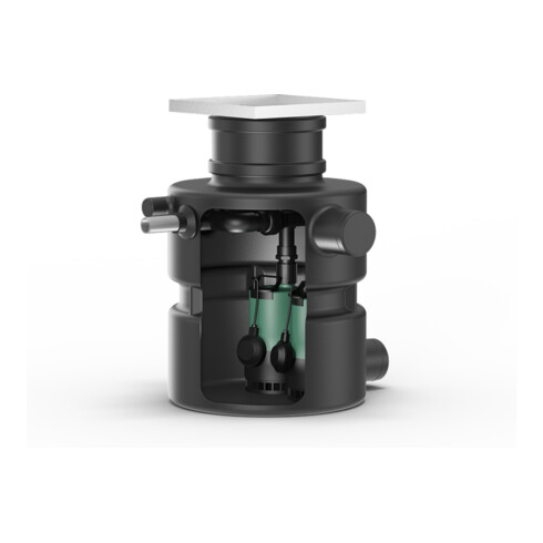 Wilo Station de relevage eaux usées DrainLift Box 32/8D O, encastrable, 2 pompes