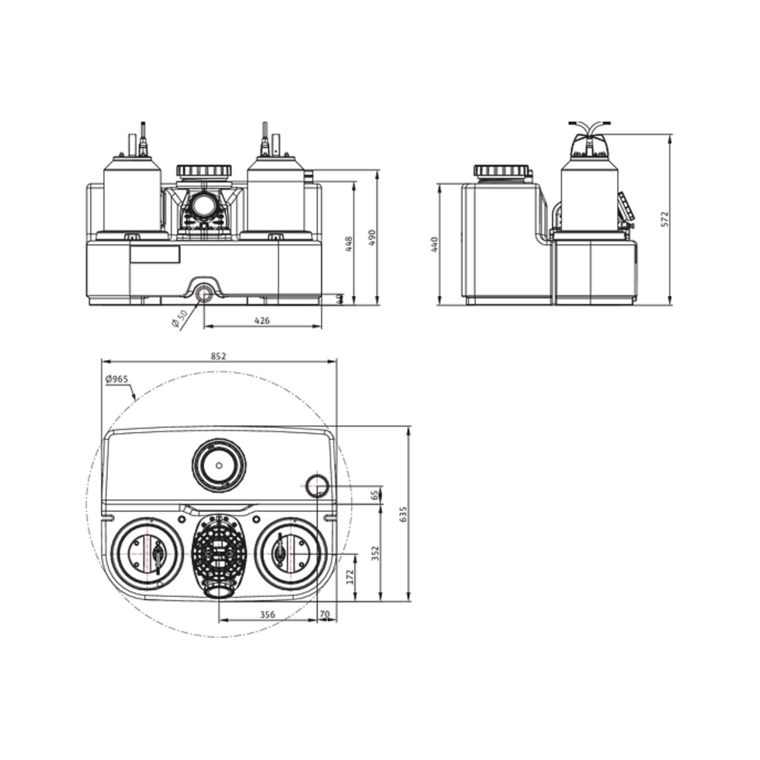 Wilo Station de relevage eaux usées DrainLift SANI-L. 21/T540/4C-CEE, S1, 400 V, 50 Hz