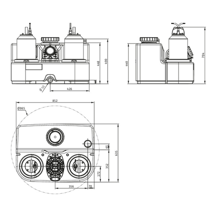 Wilo Station de relevage eaux usées DrainLift SANI-L. 23/T540/4-CEE, S1, 400 V, 50 Hz