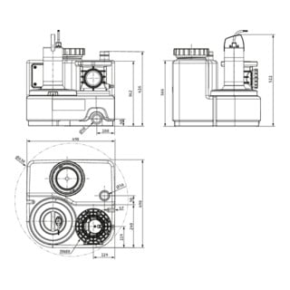 Wilo Station de relevage eaux usées DrainLift SANI-S. 11/ M523/3C-EF, CEE 7/7, 230 V