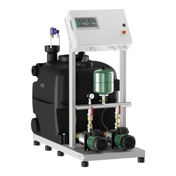 Wilo Système d'utilisation eau de pluie RainSystem AF400- 2Méd. L205/EC2+1, 0,55 kW, 400 V, 50 Hz