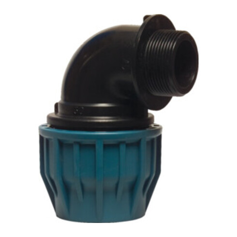 Winkel Jason 20 mm x 1/2 pouce 90 degrés PP serrage x filetage mâle DVGW