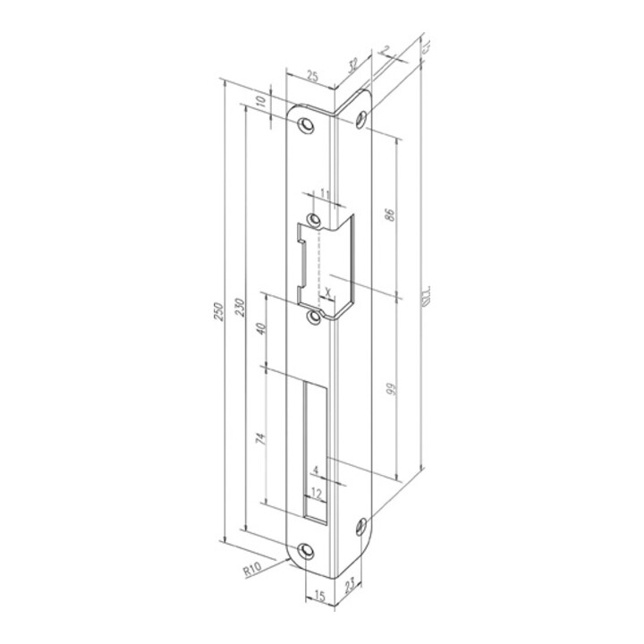 Winkelschließbl.IW 324 R-10 EST VA rd.DIN L ASSA ABLOY