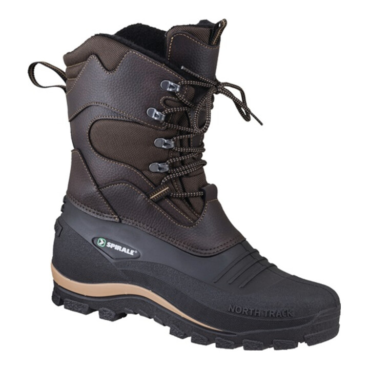 Winter-Schnürstiefel Bernd Gr. 42 braun/schwarz Nylon/PVC Webpelzfutter Spirale