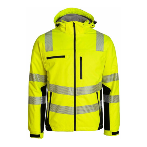 Winter-Warnschutzsoftshelljacke Gr.L gelb-schwarz ASATEX