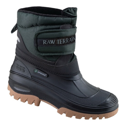 Spirale PVC-Winterstiefel, schwarz m. Klettverschluss und Webpelzfutter