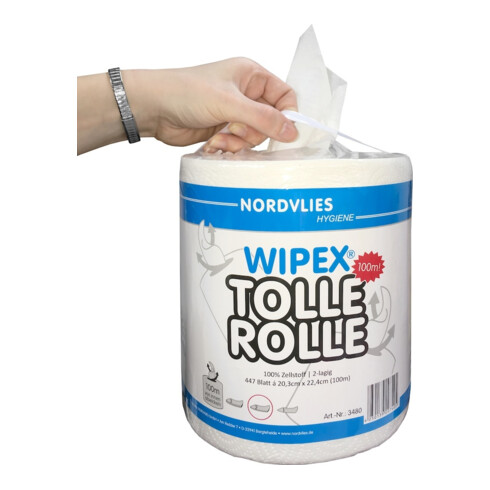 WIPEX TOLLE ROULEAU 2 couches blanc éclatant 20,3 x 22,4 cm
