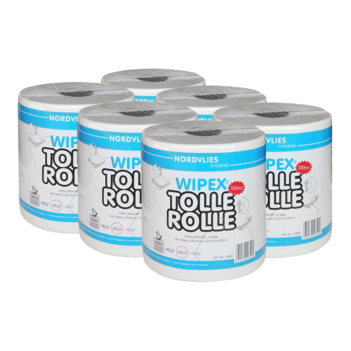 WIPEX TOLLE ROULEAU 2 couches blanc éclatant 20,3 x 22,4 cm