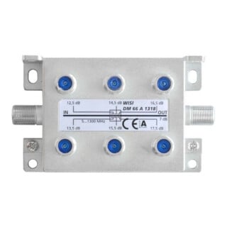 Wisi Diviseur 6 voies pour 5-1300 MHz 12,5-17,5 dB DM 66 A 1318