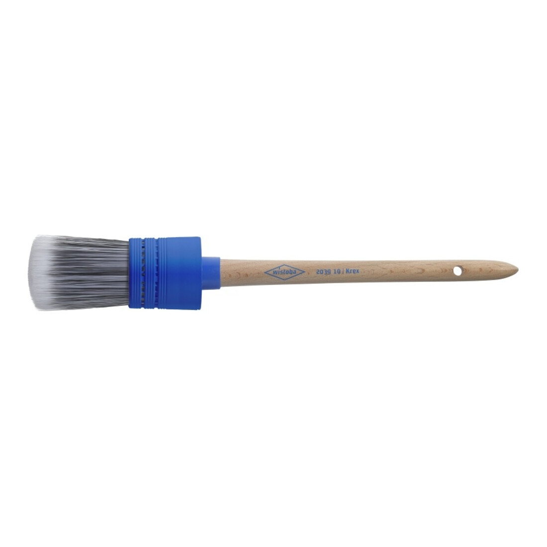 Wistoba Pinceau annulaire pour peinture KREX, monture plastique bleue, double bande avant, couvercle bleu, taille 06, Ø 30 mm