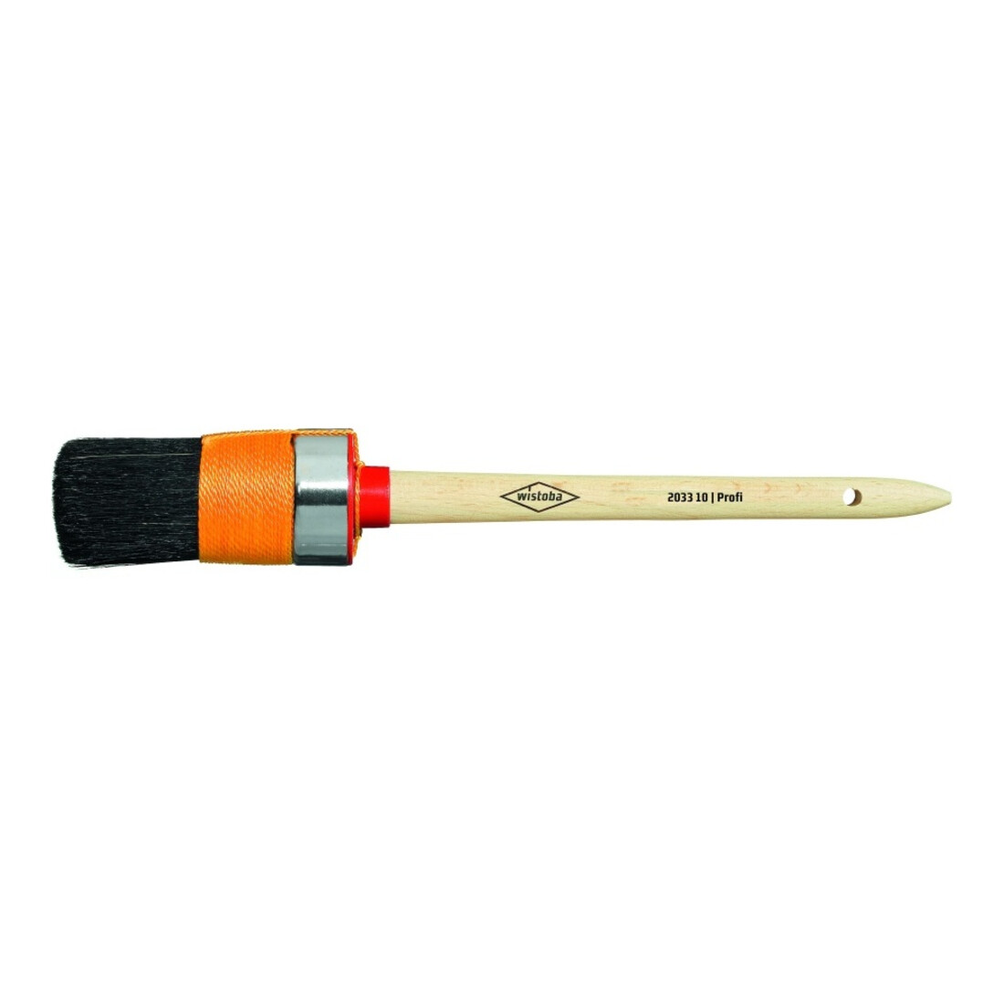 Wistoba Pinceau rond Profi poils noirs, bande jaune 1 couche, taille 10, Ø 40 mm