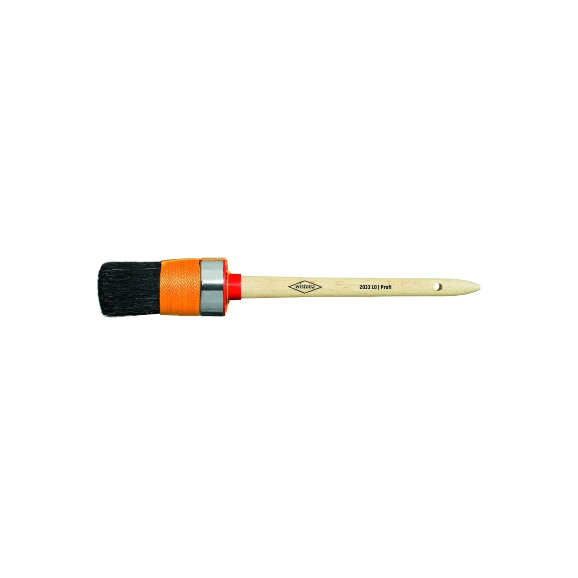 Wistoba Ringpinsel Profi schwarze Borsten Vorband gelb 1-fach Gr. 10, Ø 40 mm