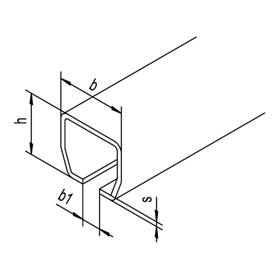 Woelm Laufschiene 100, 28mm x 30mm x 1,8mm
