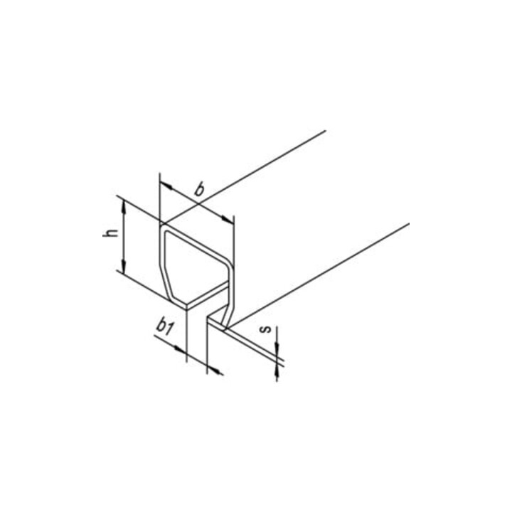Woelm rail de roulement 500, 65mm x 60mm, zingué