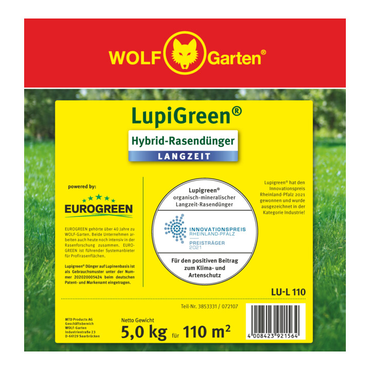 WOLF-Garten Engrais gazon longue durée Lupigreen Hybrid pour 110 m²