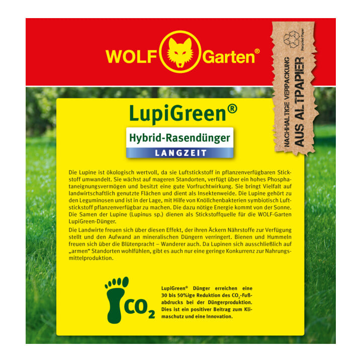 WOLF-Garten Engrais gazon longue durée Lupigreen Hybrid pour 110 m²