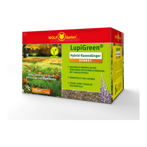 WOLF-Garten Herbst-Rasendünger Lupigreen Hybrid P 002 für 220 m²